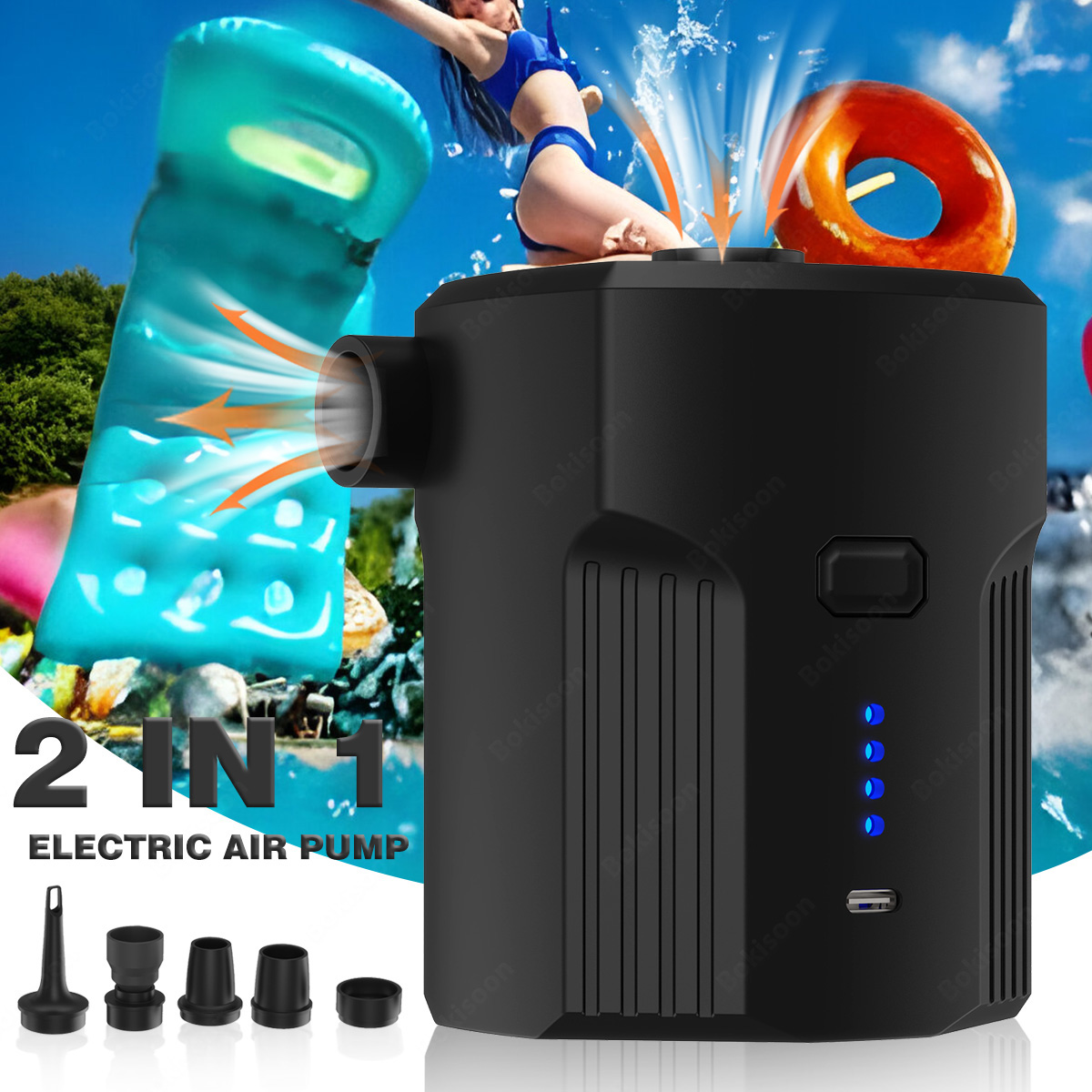 Bed Outdoor Camping - Przenośna elektryczna pompka do dmuchania z