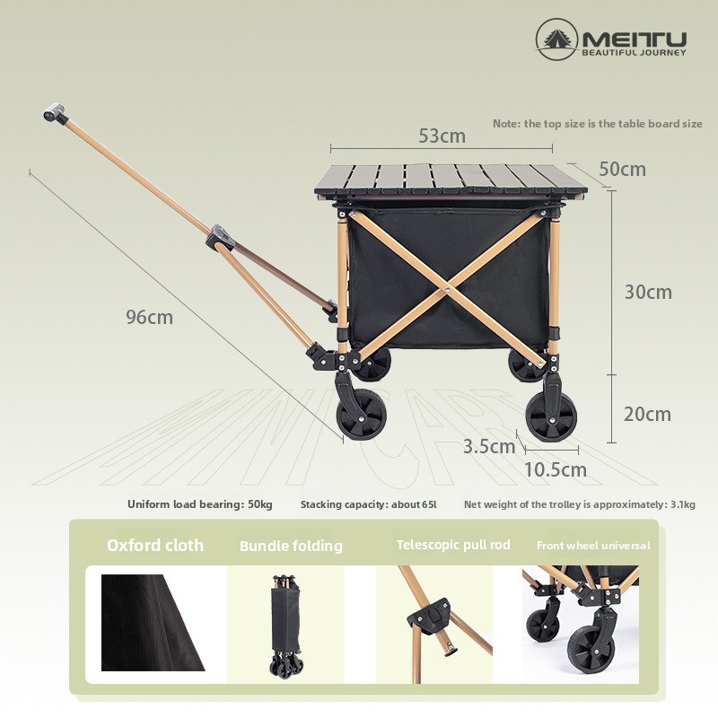 Składany wózek turystyczny na  – Outdoor Camping Trolley recenzja i cena